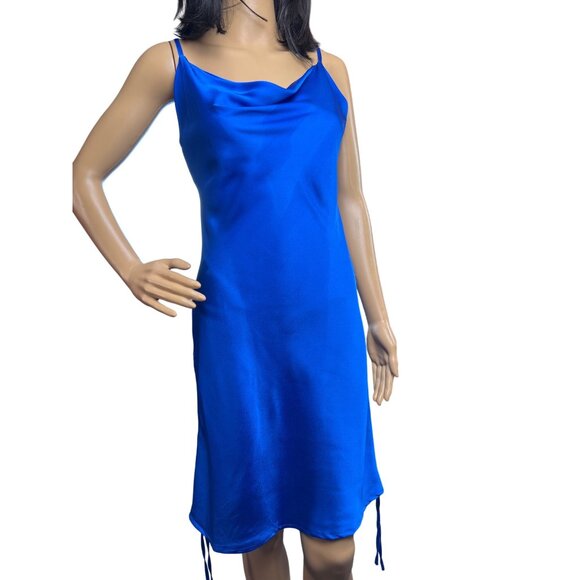 paper ❤ heart Sleeveless Satin‎ Slip Dress in Royal Blue Size XS - Picture 2 of 6